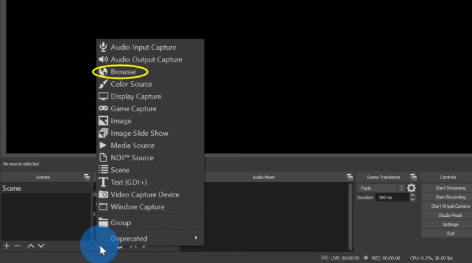 how to add text overlay in obs